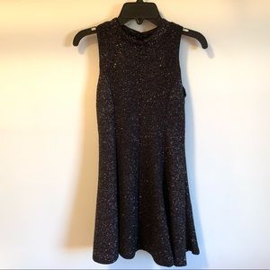 Sparkly, black, formal skater dress